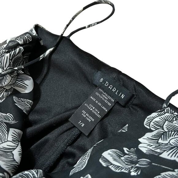 VTG Y2K B Darlin Black & Grey Floral Rose Pattern Ruffle Fairy Midi Dress 7/8 - Picture 6 of 6